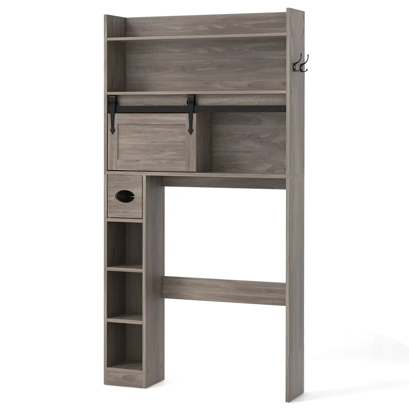 Over The Toilet Storage Cabinet with Sliding Barn Door and Adjustable Shelves by DirectDeals
