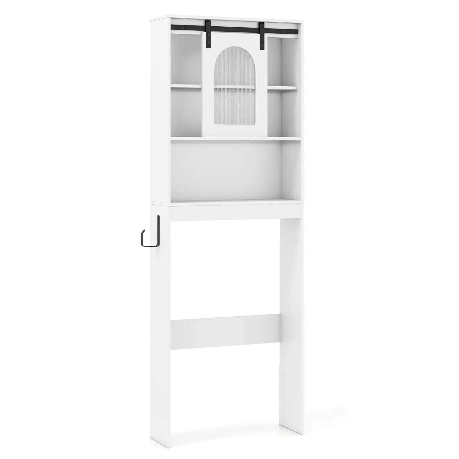 Over Toilet Storage Cabinet with Sliding Barn Door and Open Shelves for Bathroom by DirectDeals