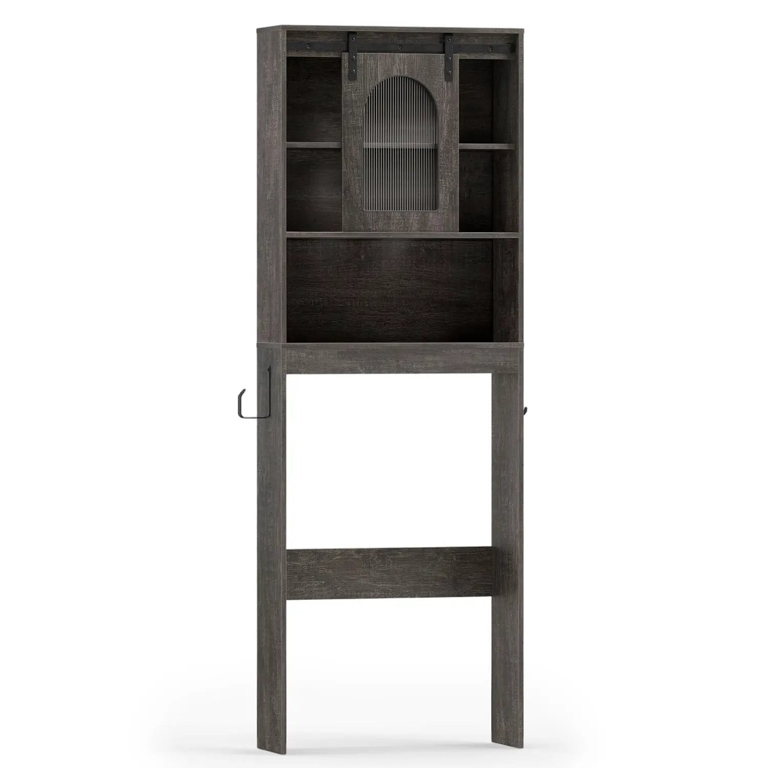 Over Toilet Storage Cabinet with Sliding Barn Door and Open Shelves for Bathroom by DirectDeals