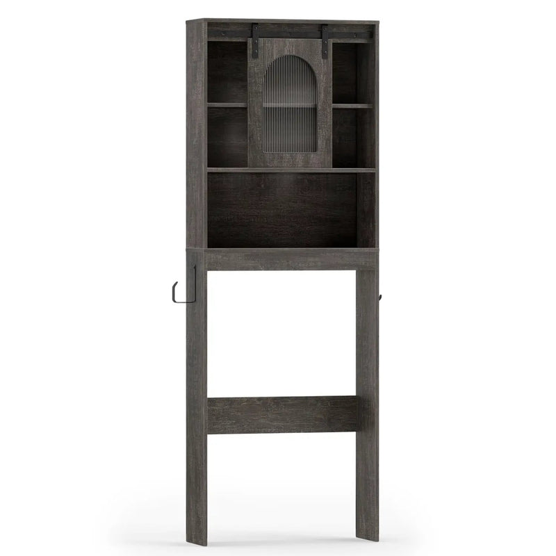 Over Toilet Storage Cabinet with Sliding Barn Door and Open Shelves for Bathroom by DirectDeals