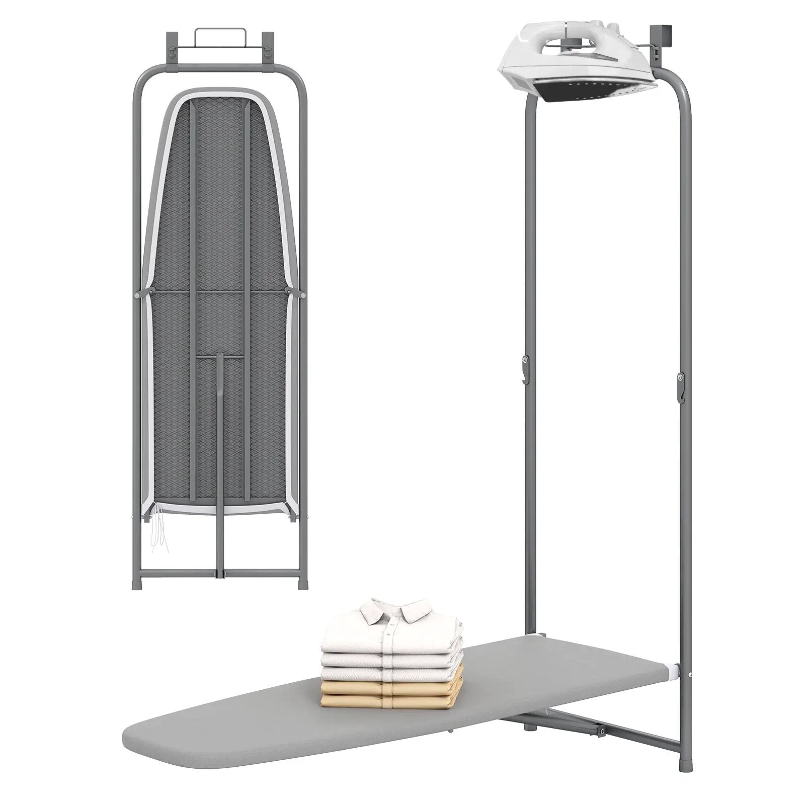 Over the Door Ironing Board Space-Saving Metal Hanging Ironing Board-Gray by DirectDeals