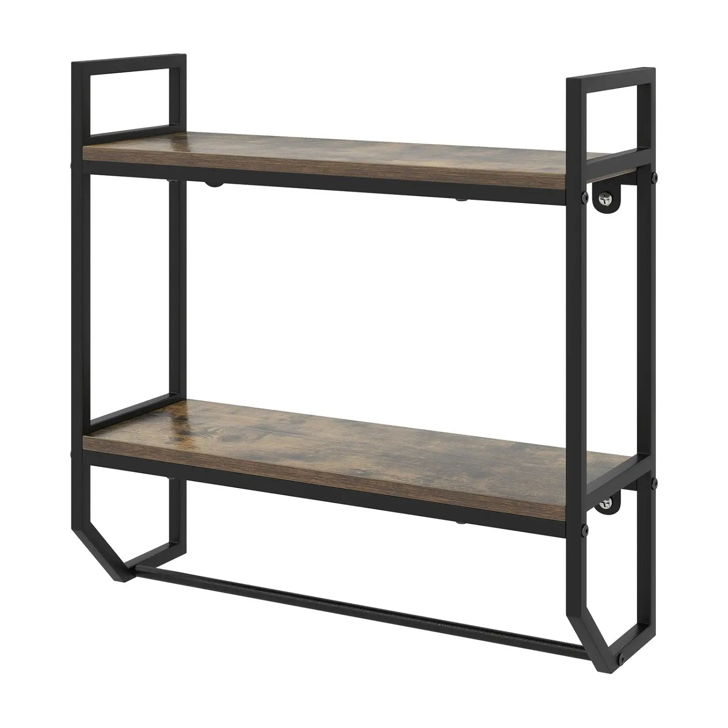 Over the Toilet Wall Mounted Shelf with Towel Bar - Gray by DirectDeals