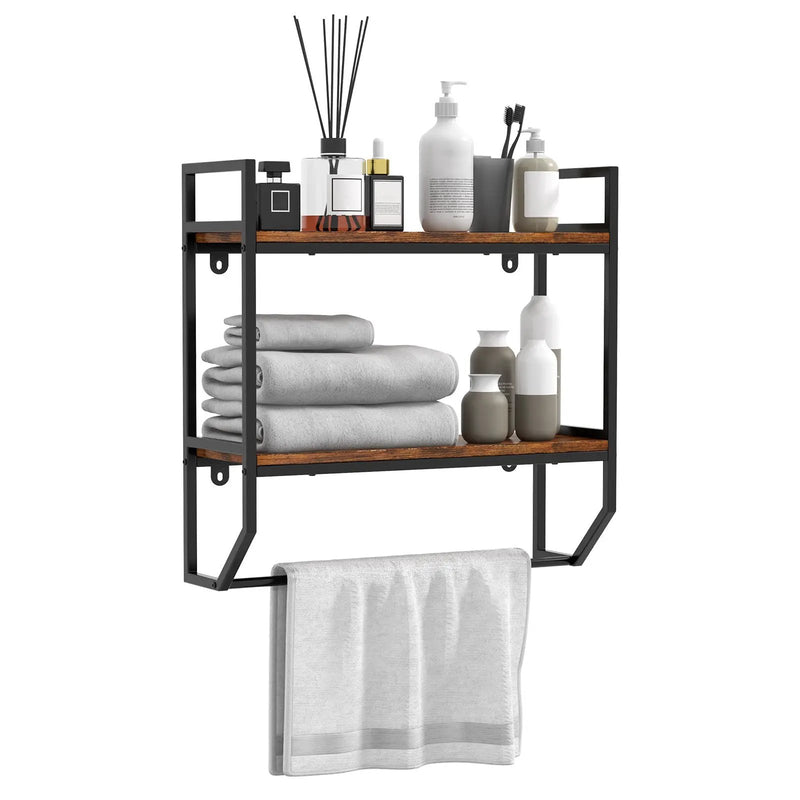 Over the Toilet Shelf Wall Mounted with Metal Frame for Bathroom by DirectDeals