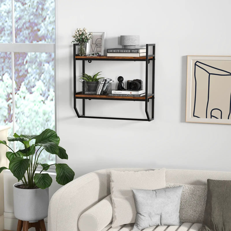 Over the Toilet Shelf Wall Mounted with Metal Frame for Bathroom by DirectDeals