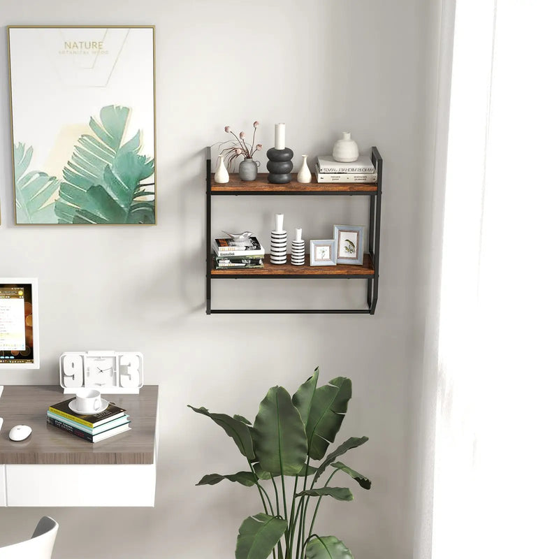 Over the Toilet Shelf Wall Mounted with Metal Frame for Bathroom by DirectDeals