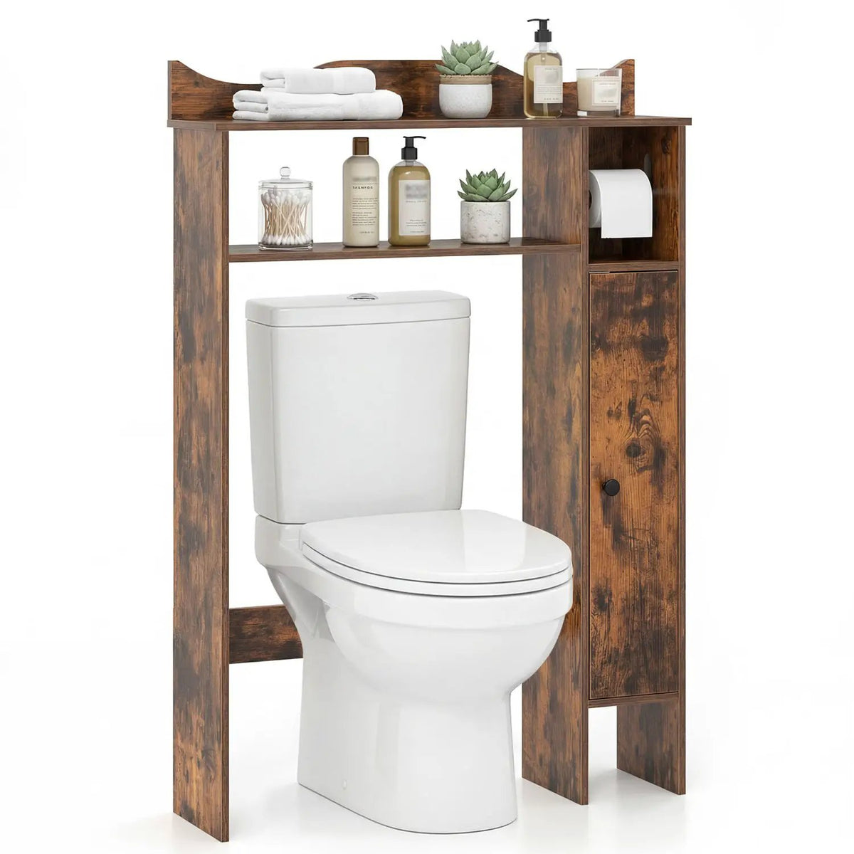 Wood Over the Toilet Bathroom Space Saver with Paper Holder and Shelf, photo 17 of 17