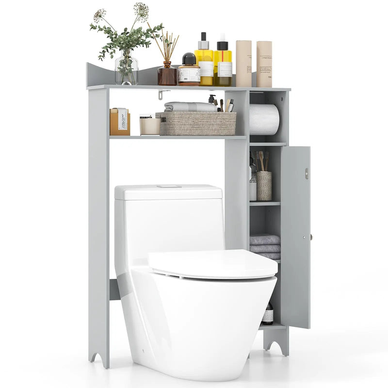 Wood Over the Toilet Bathroom Space Saver with Paper Holder and Shelf by DirectDeals