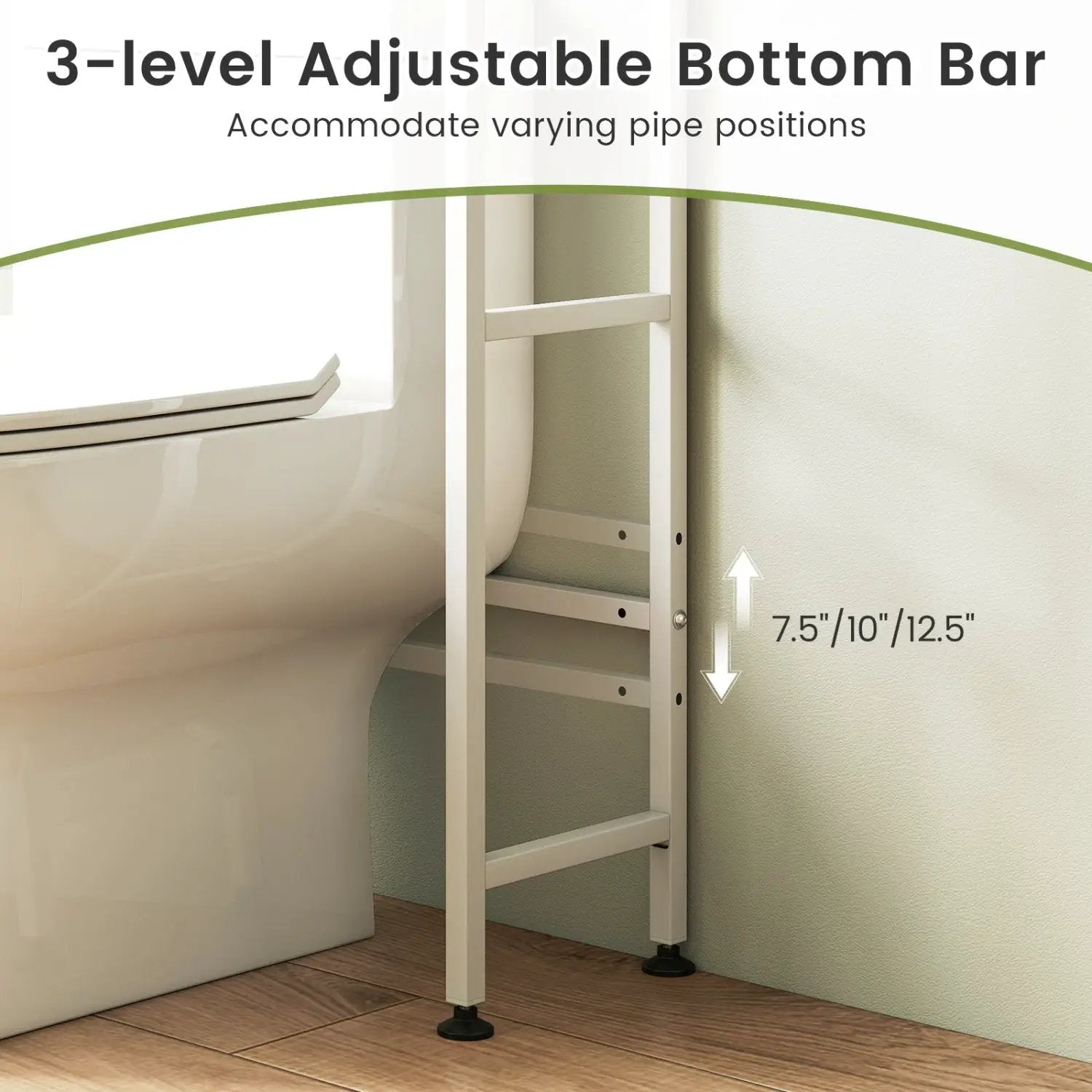 Over-the-toilet Cabinet Bathroom Organizer with 2 Flip-up Cabinets by DirectDeals