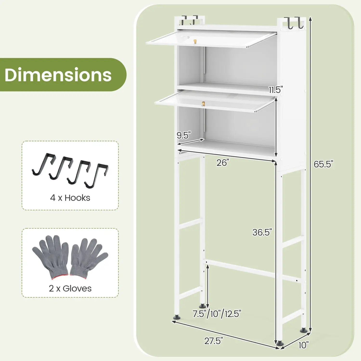 Over-the-toilet Cabinet Bathroom Organizer with 2 Flip-up Cabinets by DirectDeals