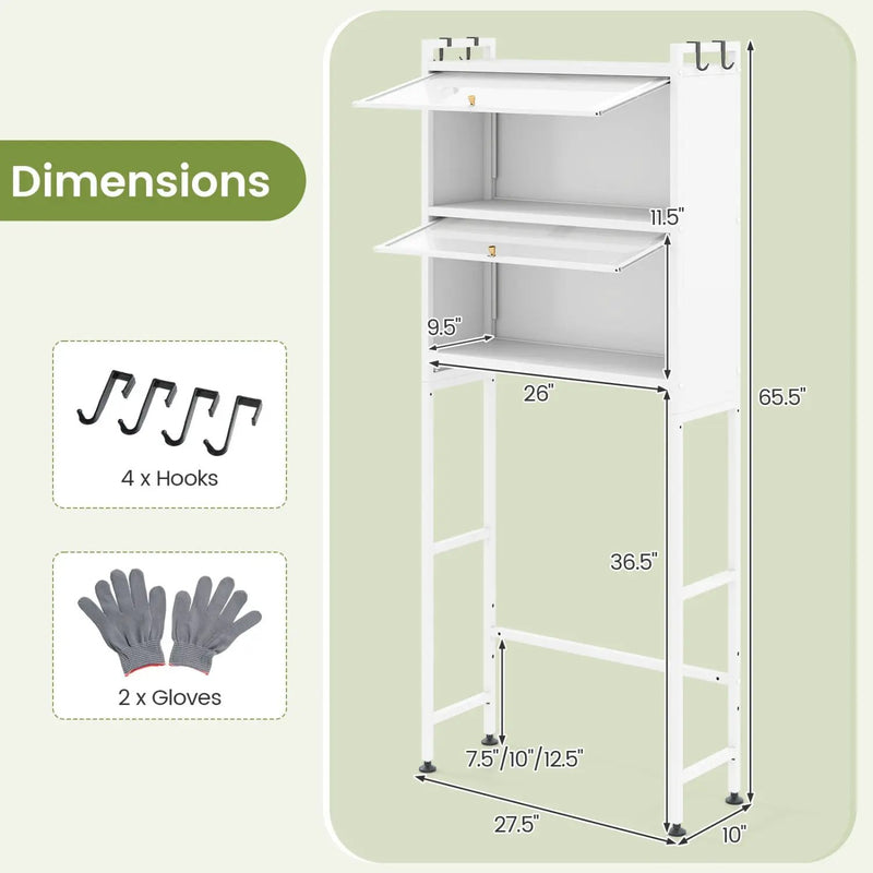 Over-the-toilet Cabinet Bathroom Organizer with 2 Flip-up Cabinets by DirectDeals