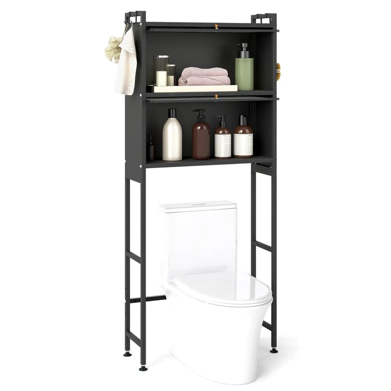 Over-the-toilet Cabinet Bathroom Organizer with 2 Flip-up Cabinets by DirectDeals