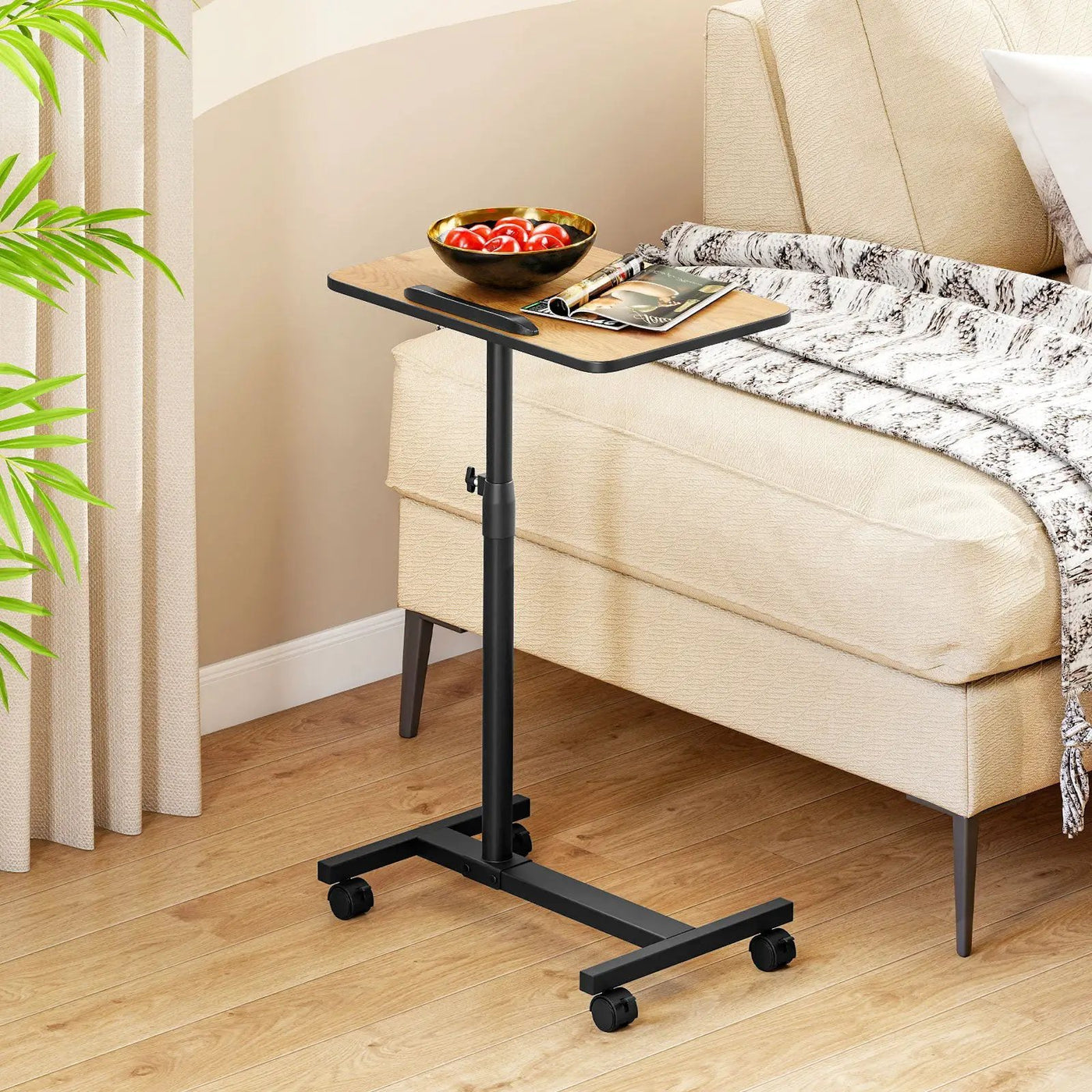Overbed Rolling Food Tray Table by DirectDeals