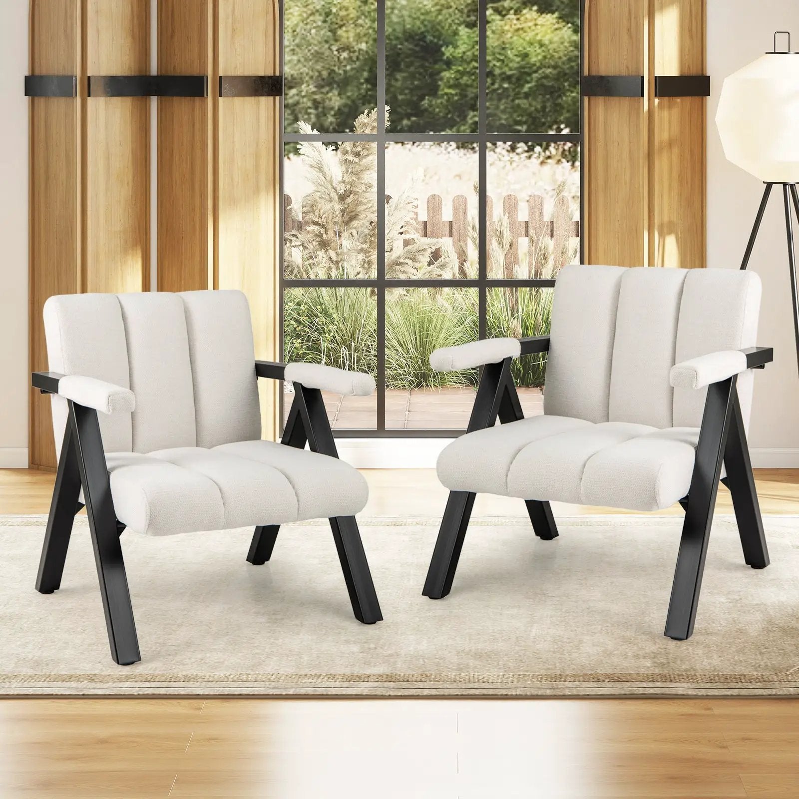 Oversized Accent Chair with Metal Frame and Armrests by DirectDeals