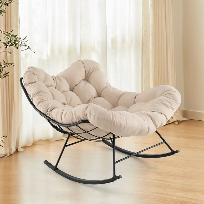 Oversized Egg Papasan Chair with Padded Cushion for Porch by DirectDeals