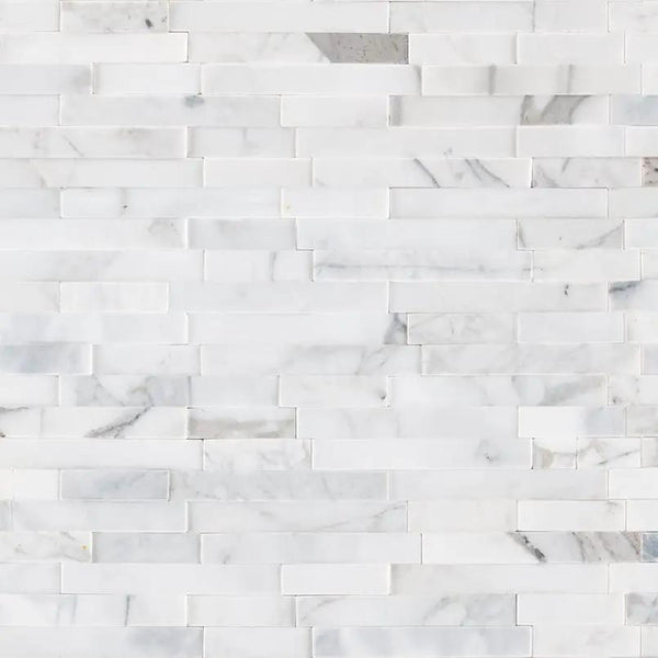Calacatta Marbella Peel And Stick Honed Pattern Marble Mosaics