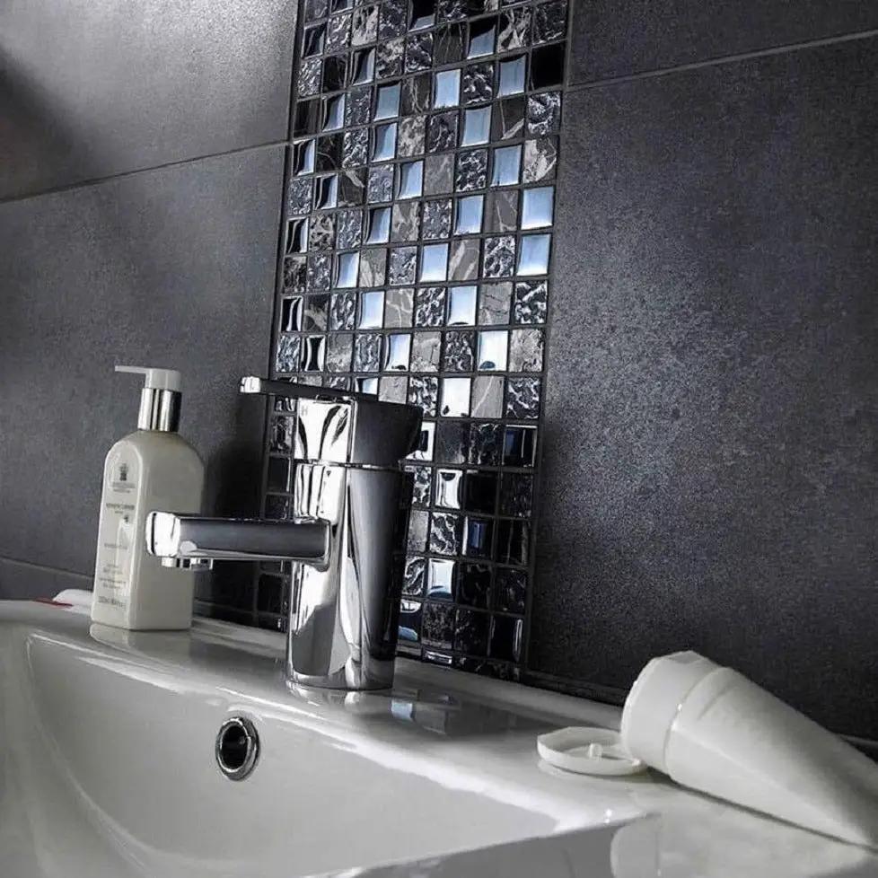 Silver 12x12 Glossy Square Glass Mosaic Tile (5 pack, 4.83 sq ft/case) by Apollo Tile