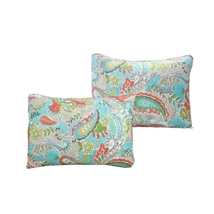 Aqua Paisley Floral 4 Piece Daybed Cover Set by HomePacific