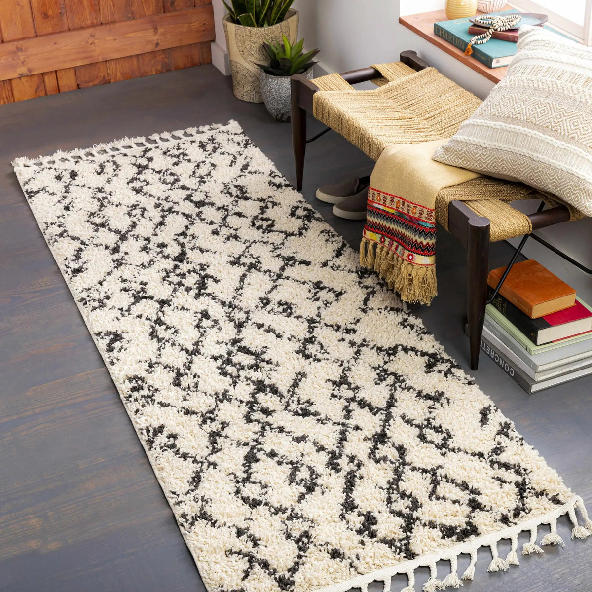 Pahala Moroccan Shag Area Rug - Clearance, installed in a room 7