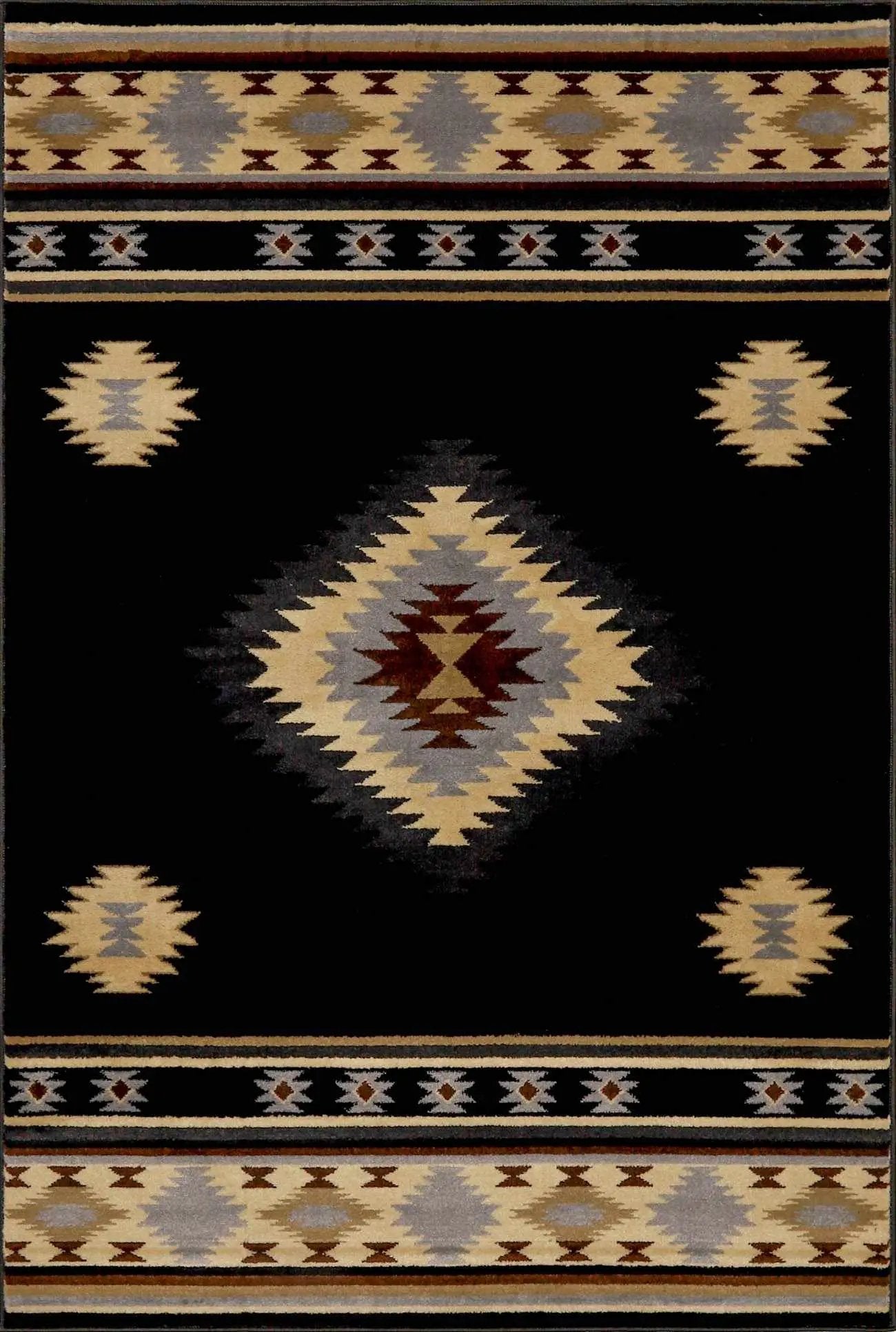 Buckhaven Black Southwestern Area Rug by Boutique Rugs