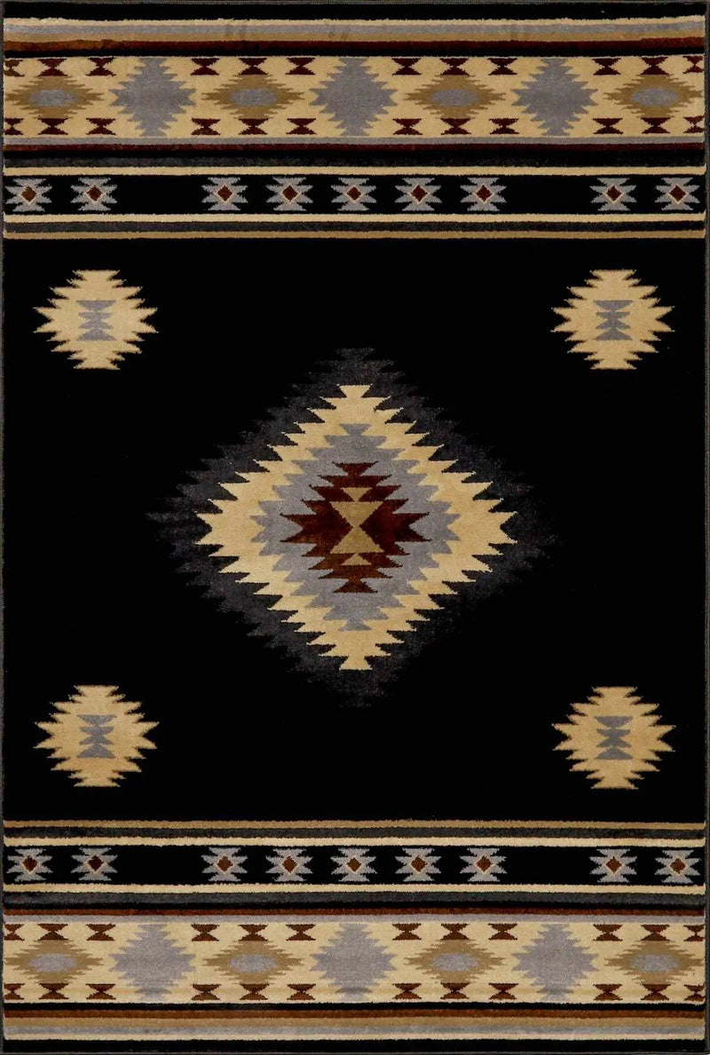 Buckhaven Black Southwestern Area Rug by Boutique Rugs