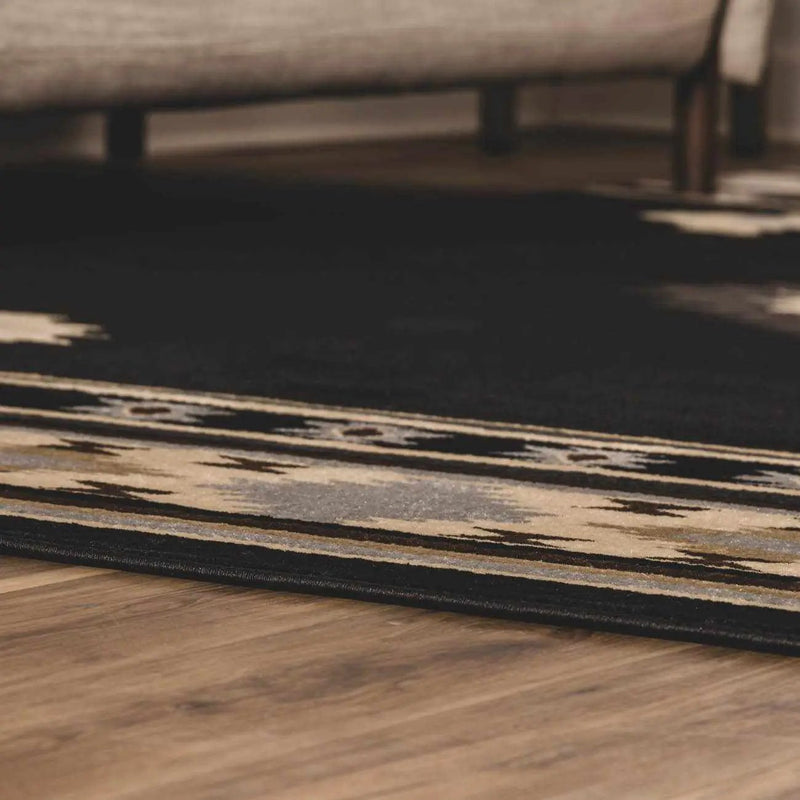 Buckhaven Black Southwestern Area Rug by Boutique Rugs