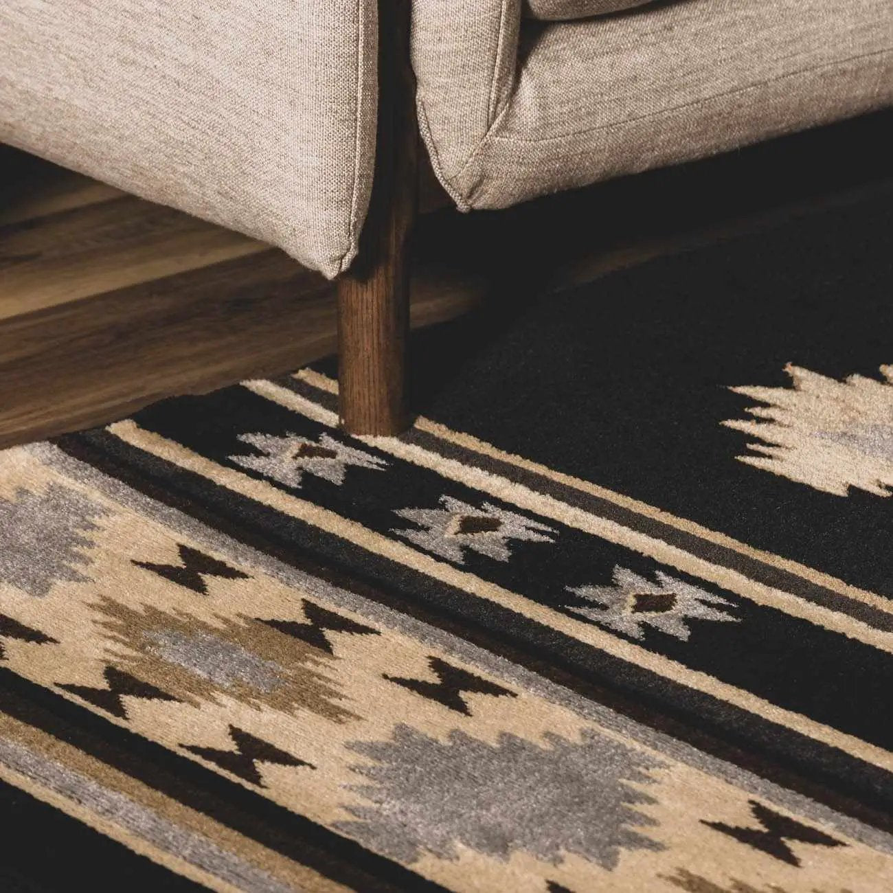 Buckhaven Black Southwestern Area Rug by Boutique Rugs