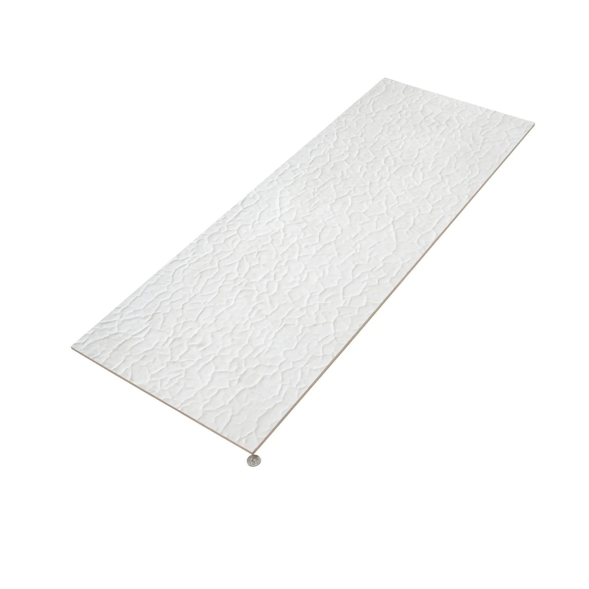 Pearl White 18x48 Textured Ceramic Large Format Tile (3 pack, 17.23 sq ft/case) by Apollo Tile