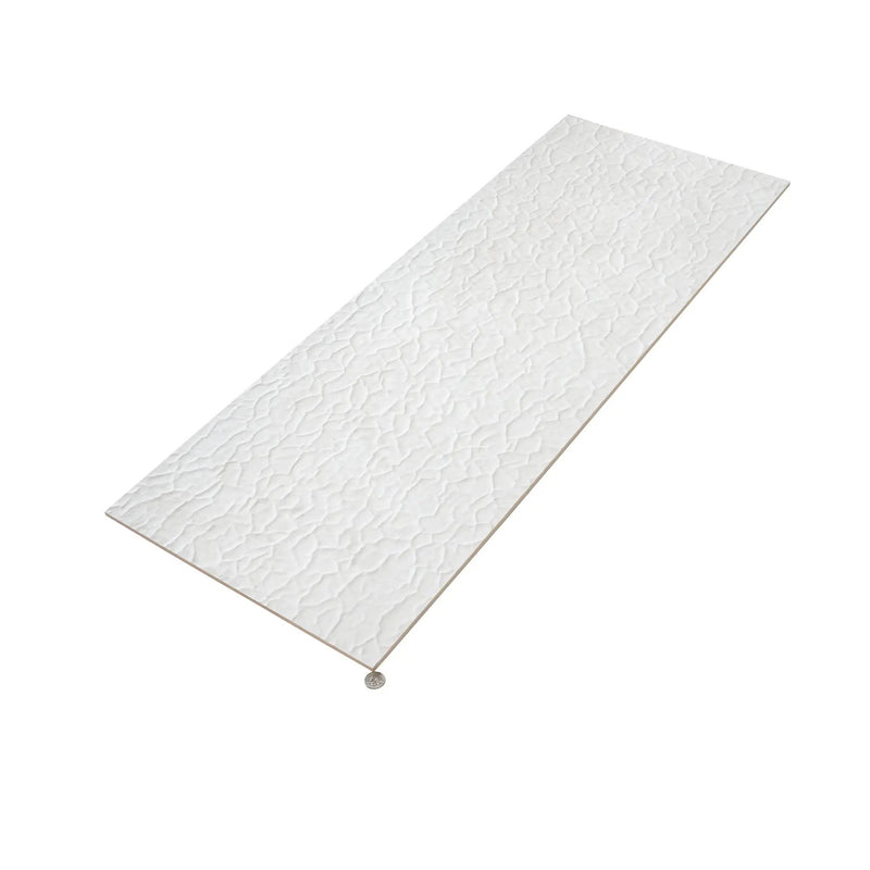 Pearl White 18x48 Textured Ceramic Large Format Tile (3 pack, 17.23 sq ft/case) by Apollo Tile