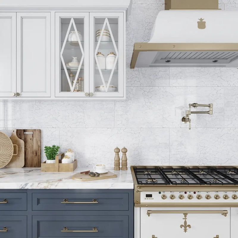 Pearl White 18x48 Textured Ceramic Large Format Tile (3 pack, 17.23 sq ft/case) by Apollo Tile