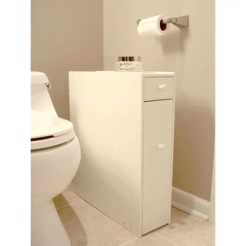 Space Saving Bathroom Floor Cabinet in White Wood Finish by HomePacific