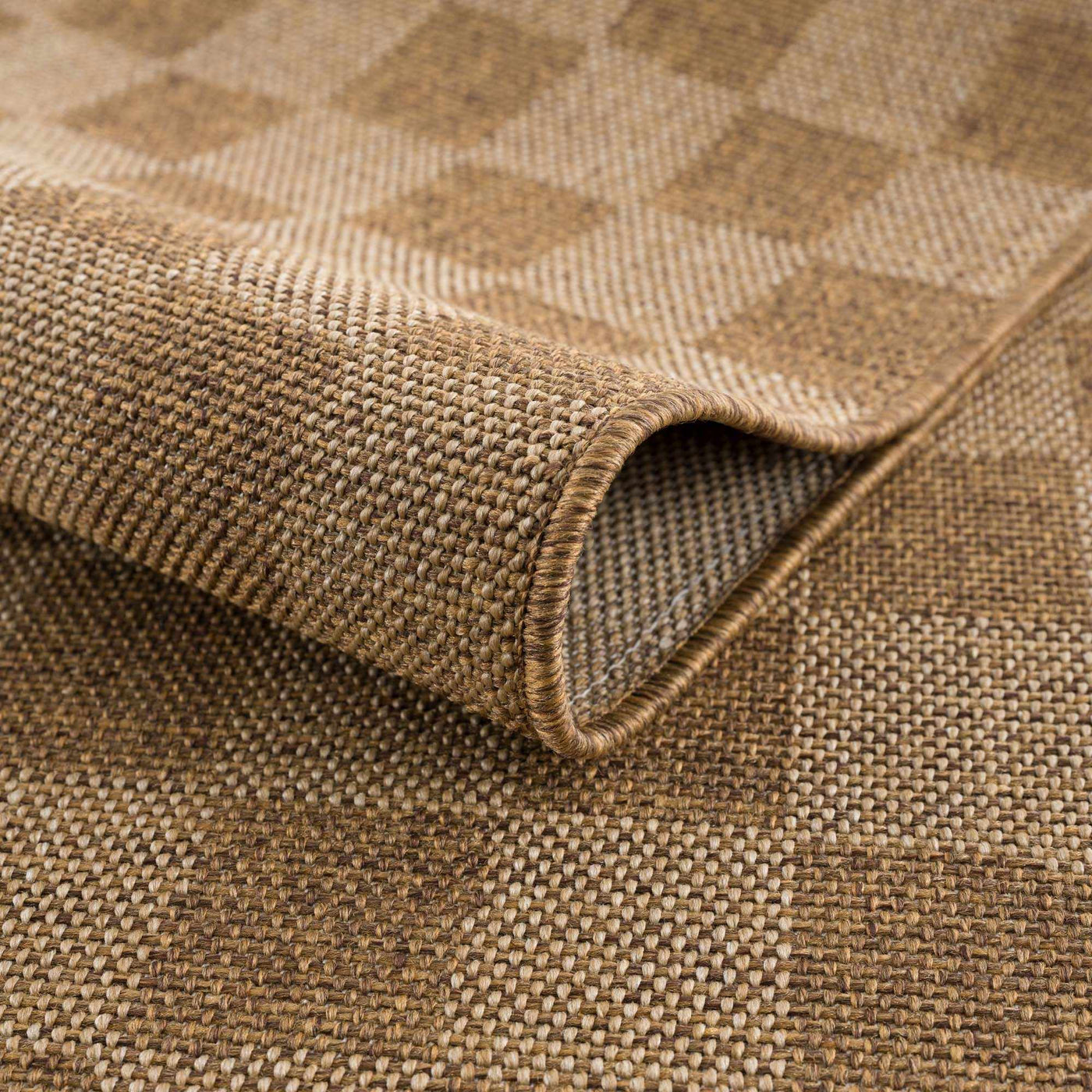 Kuval Checkered Brown Outdoor Rug by Boutique Rugs