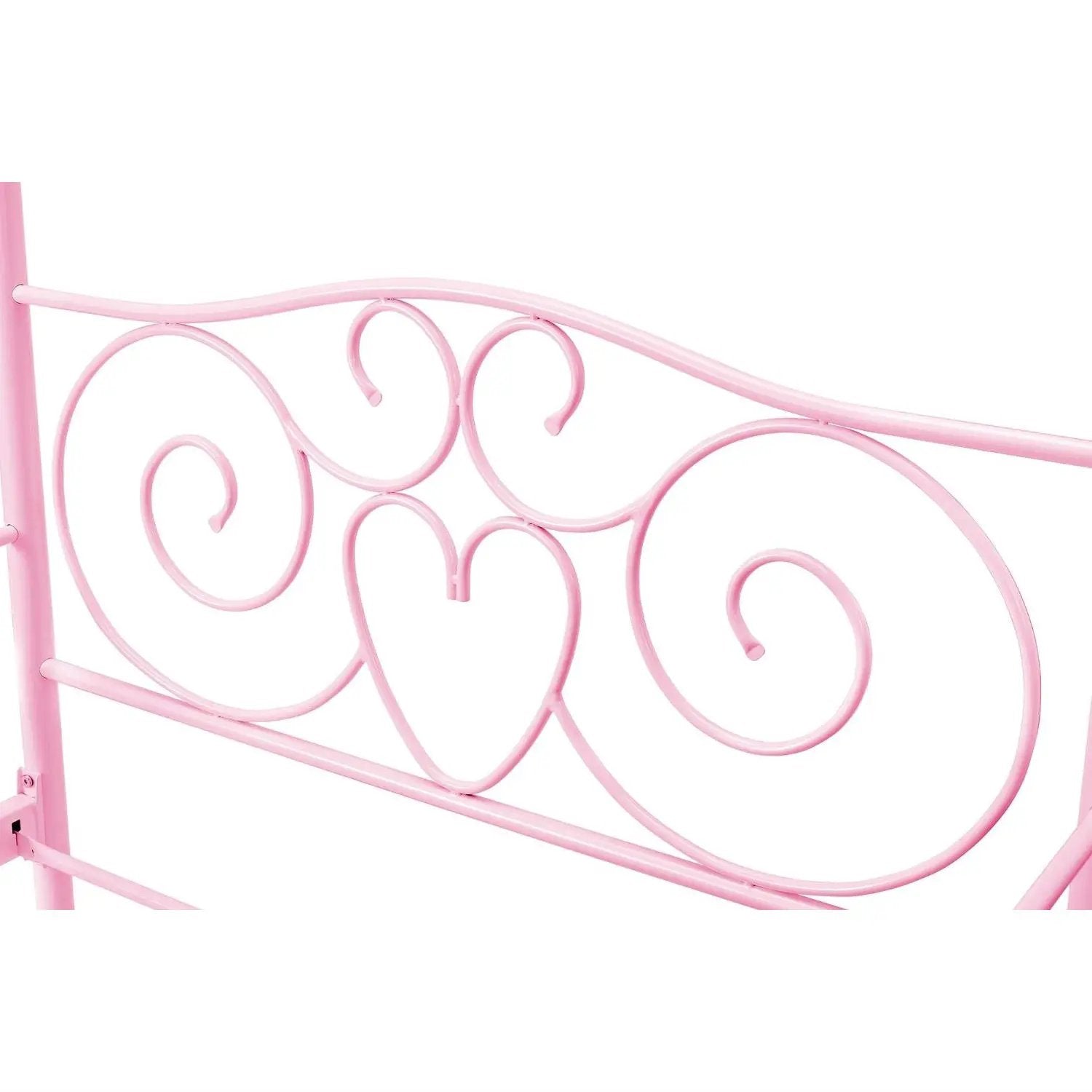 Twin size Sturdy Metal Canopy Bed in Pink by HomePacific