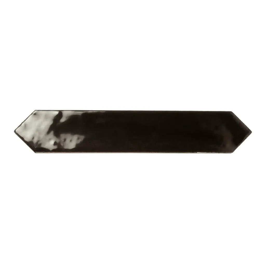 Black 2x10 Glossy Picket Ceramic Tile (23 pack, 2.37 sq ft/case) by Apollo Tile