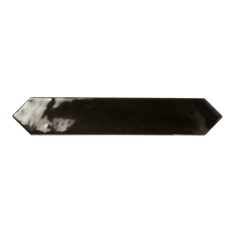 Black 2x10 Glossy Picket Ceramic Tile (23 pack, 2.37 sq ft/case) by Apollo Tile
