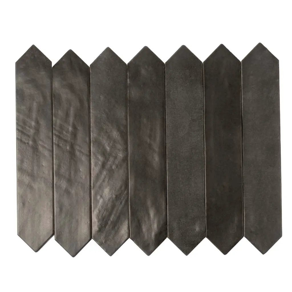 Black 2x10 Matte Picket Ceramic Tile (23 pack, 2.37 sq ft/case) by Apollo Tile