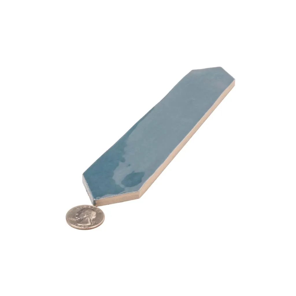 Teal Blue 2x10 Glossy Picket Ceramic Tile (23 pack, 2.37 sq ft/case) by Apollo Tile