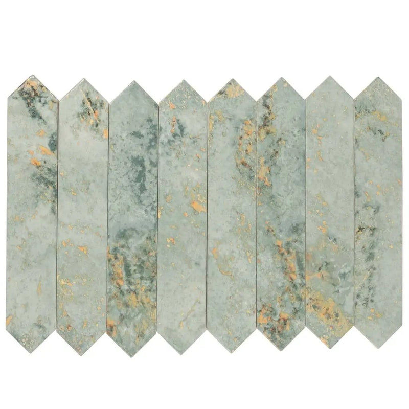 Moss Green 2x10 Glossy Picket Ceramic Tile (23 pack, 2.37 sq ft/case) by Apollo Tile
