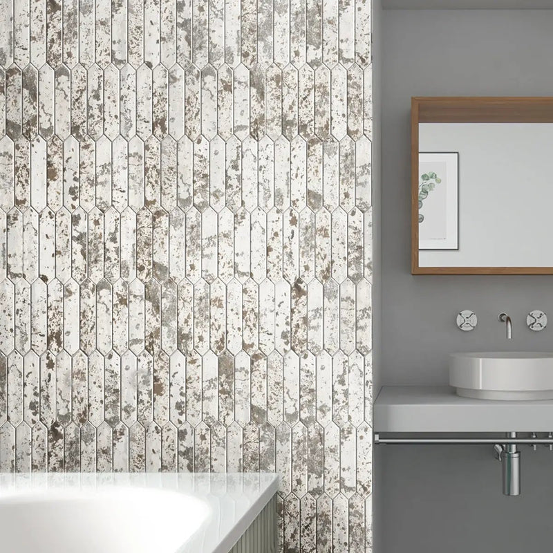 Cotton White 2x10 Picket Glossy Ceramic Tile (23 pack, 2.37 sq ft/case) by Apollo Tile