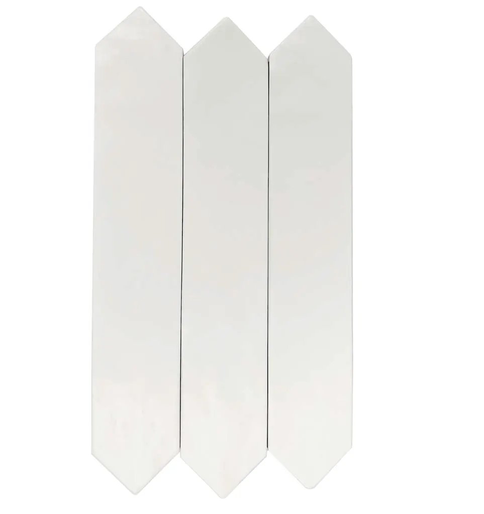 Cotton White 2x10 Matte Picket Ceramic Tile (23 pack, 2.37 sq ft/case) by Apollo Tile
