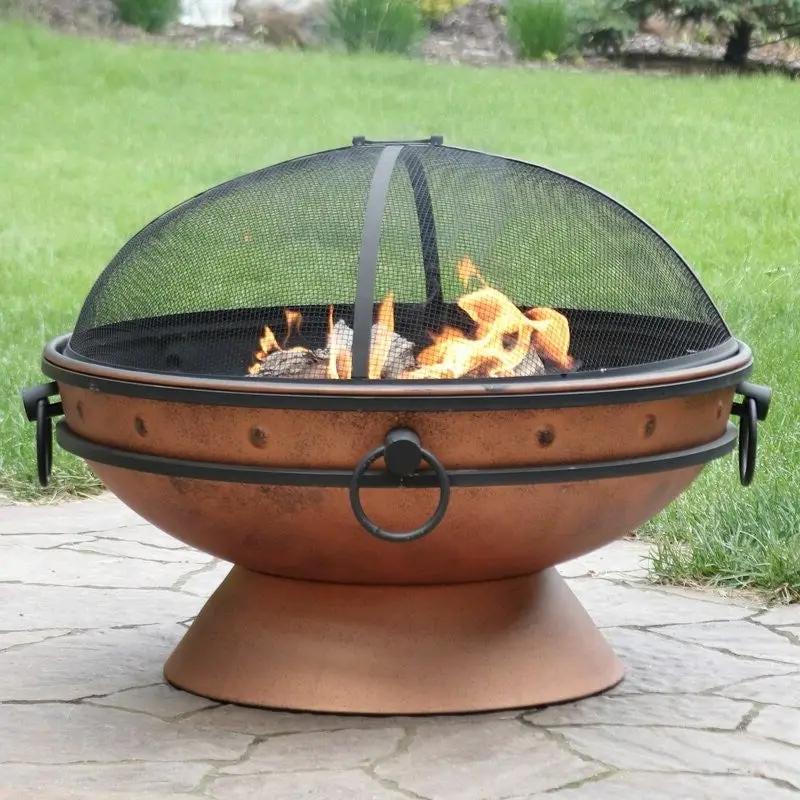 Cauldron Steel Wood Burning Fire Pit with Spark Screen by HomePacific
