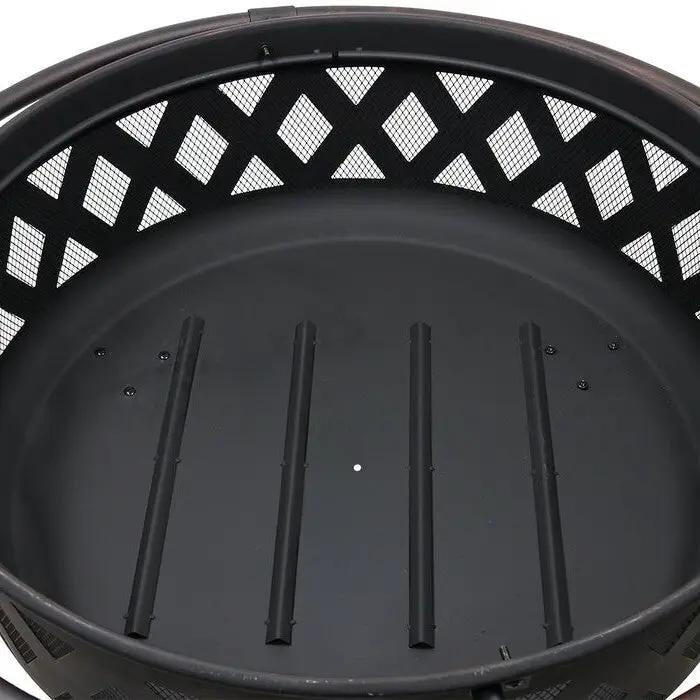 Weather Resistant Steel Wood Burning Fire Pit with Spark Screen by HomePacific