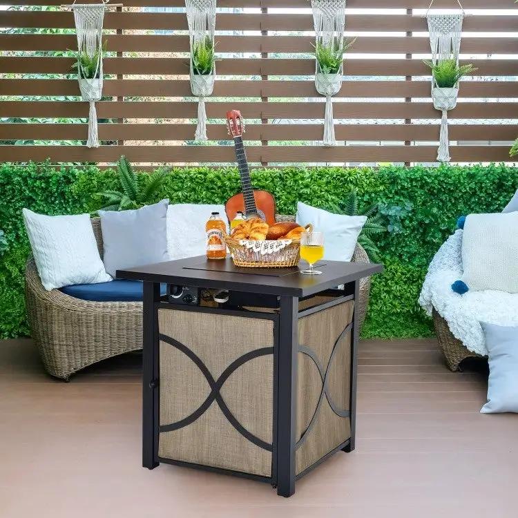 40,000 BTU Portable LP Gas Propane Fire Pit Table by HomePacific