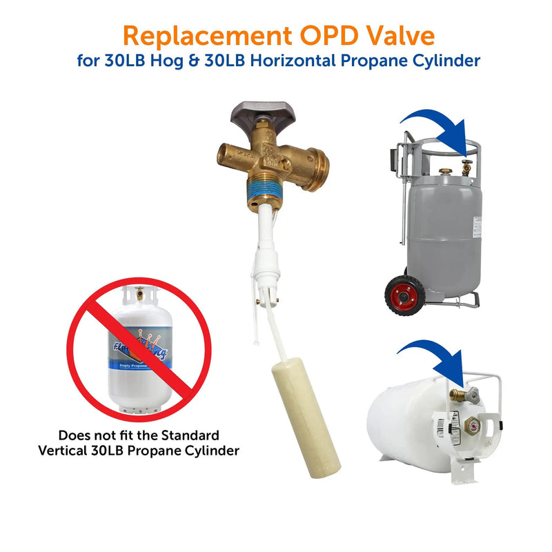 Flame King 30lb OPD Valve For Hog or Horizontal Propane Cylinder by Flame King Products