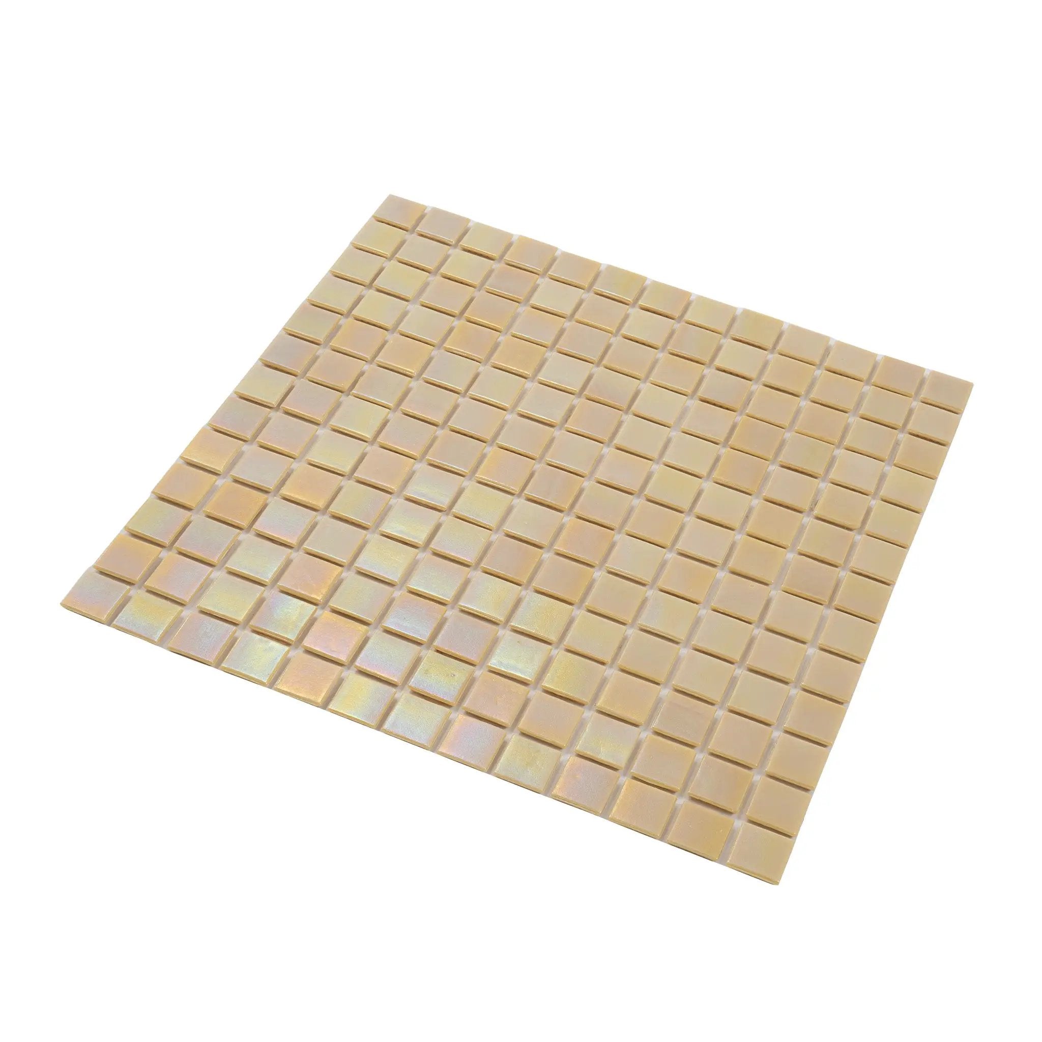 Beige 12x12 Uniform Square Glossy Glass Mosaic Tile (20 pack, 20 sq ft/case) by Apollo Tile