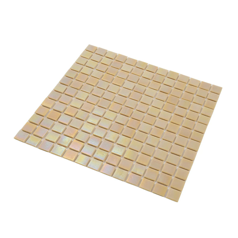 Beige 12x12 Uniform Square Glossy Glass Mosaic Tile (20 pack, 20 sq ft/case) by Apollo Tile