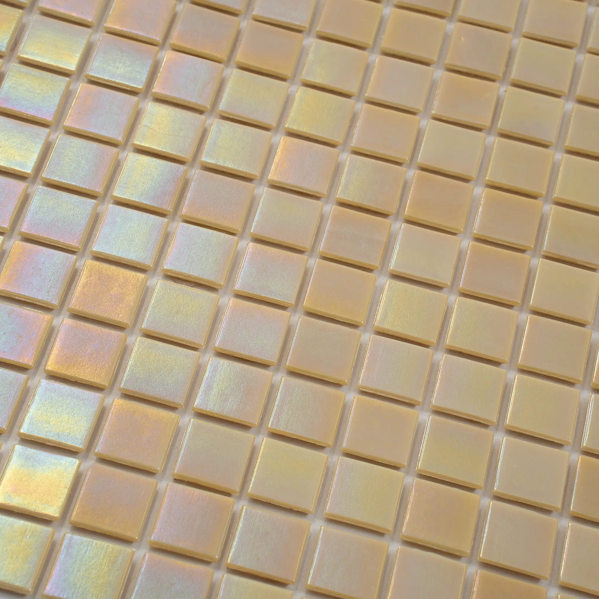 Beige 12x12 Uniform Square Glossy Glass Mosaic Tile (20 pack, 20 sq ft/case) by Apollo Tile