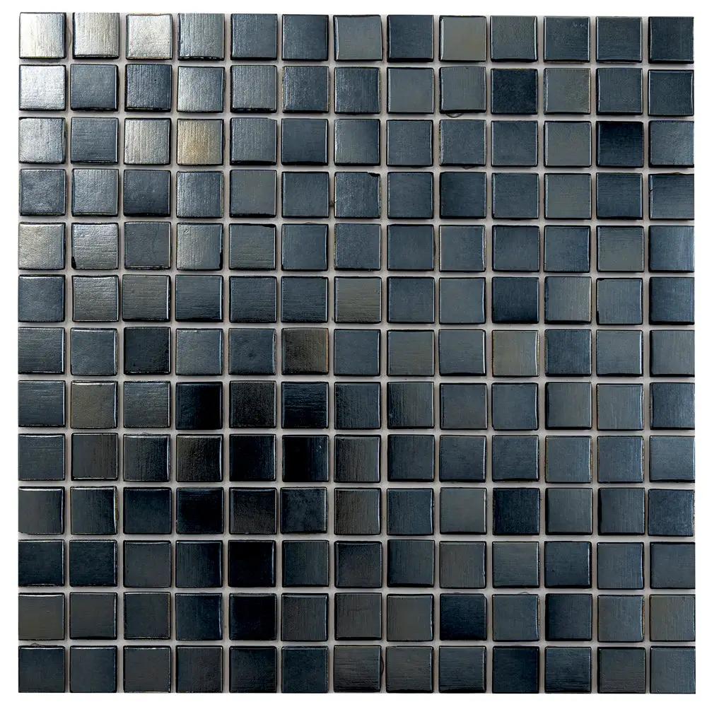 Shimmer Black 12x12 Glossy Uniform Square Glass Mosaic Tile (20 pack, 20 sq ft/case) by Apollo Tile