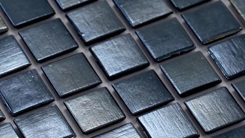 Shimmer Black 12x12 Glossy Uniform Square Glass Mosaic Tile (20 pack, 20 sq ft/case) by Apollo Tile