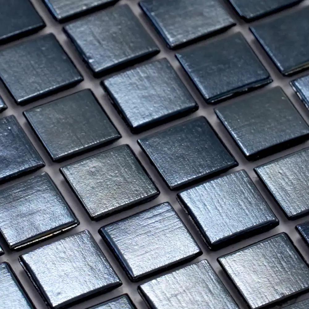 Shimmer Black 12x12 Glossy Uniform Square Glass Mosaic Tile (20 pack, 20 sq ft/case) by Apollo Tile
