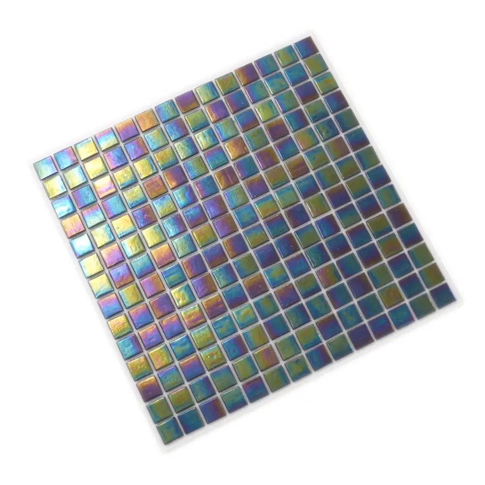Black Iridescence 12x12 Glossy Uniform Square Glass Mosaic Tile (20 pack, 20 sq ft/case) by Apollo Tile